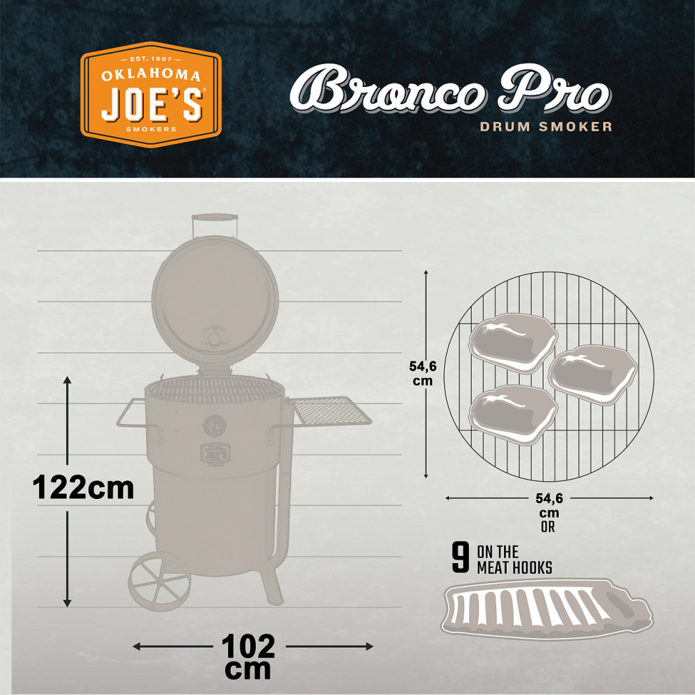 Коптильня Oklahoma Joe's Drum Bronco Pro (оранжевая) Коптильня Oklahoma Joe's Drum Bronco Pro (оранжевая)